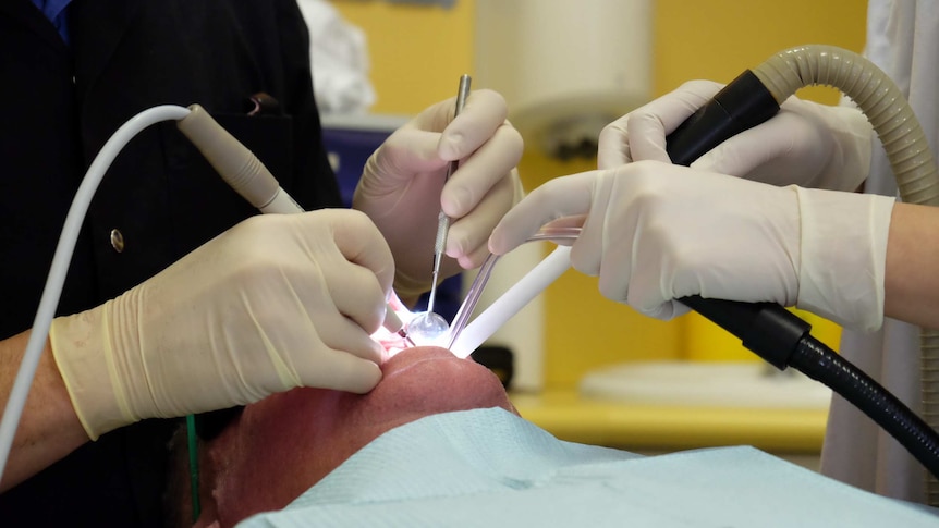 Dental procedure at a Royal Flying Doctor Service clinic