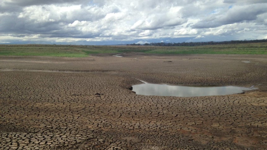 A dry dam in Ross Tasmania