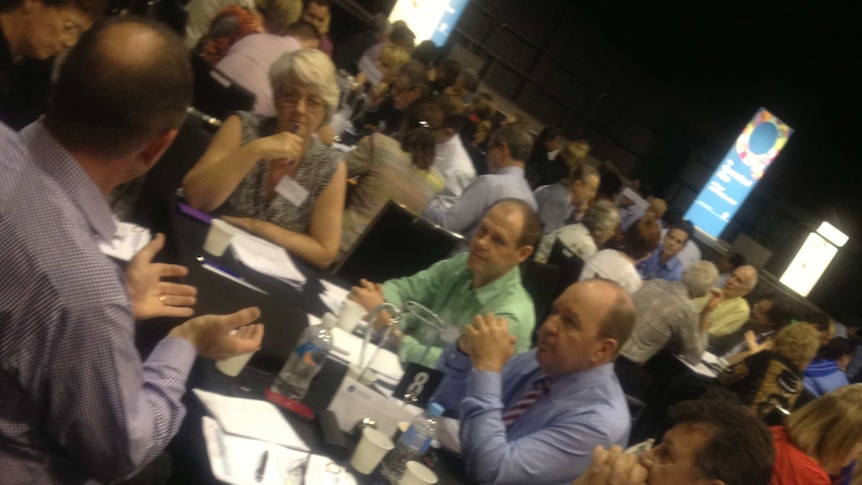 Delegates at the Queensland Plan summit discuss the long-term future.