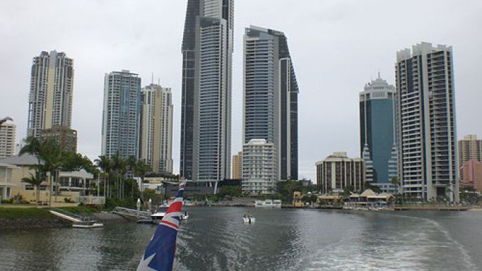 View from boat taking a canal cruise on Qld's Gold Coast