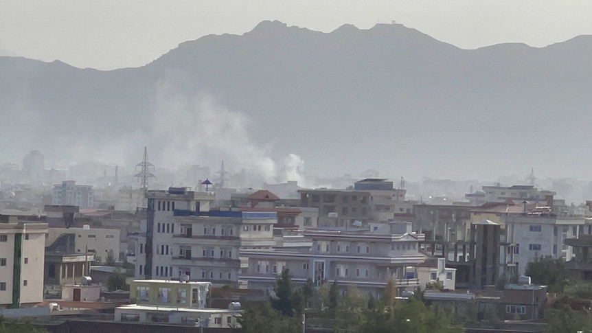 Smoke rises after an explosion in Kabul, Afghanistan