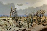 The Dernancourt 1918 diorama at the Australian War Memorial.