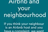 Website for Airbnb which provides a platform for neighbourhood complaints