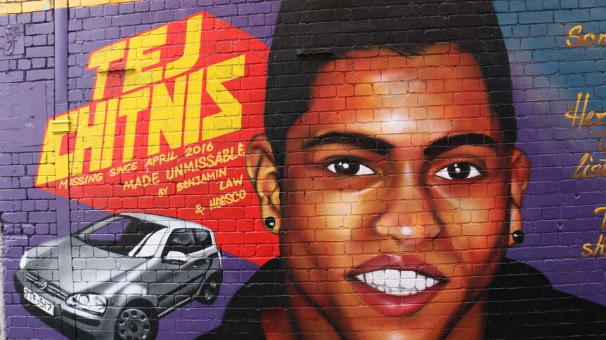 An example of street art used as part of a missing person's campaign.