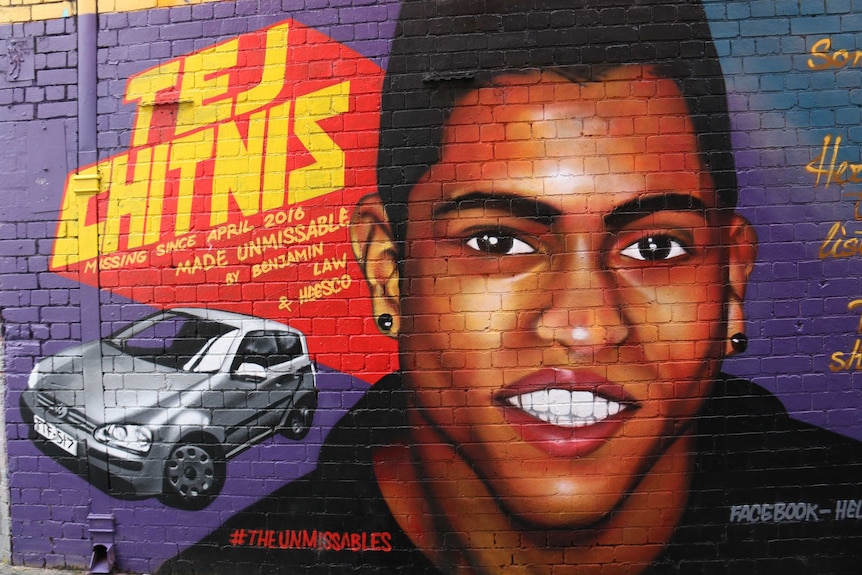 An example of street art used as part of a missing person's campaign.