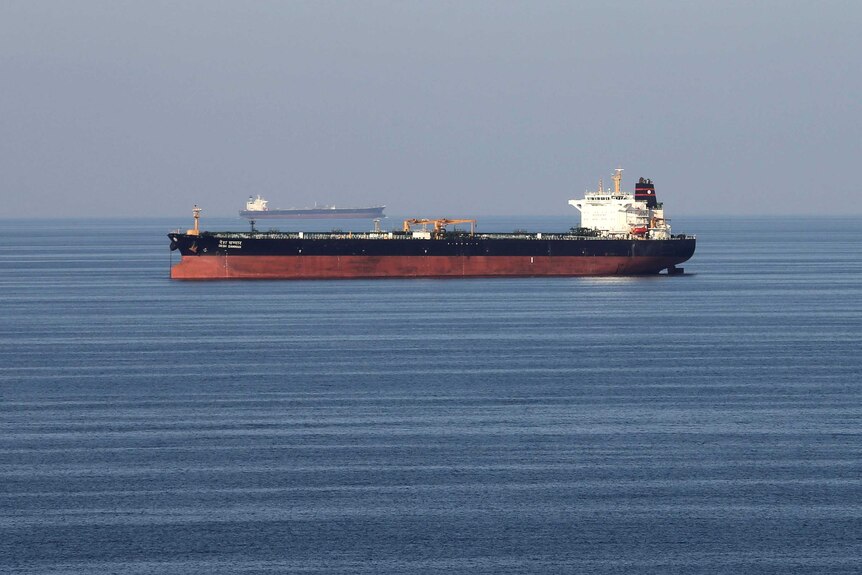 Oil tankers pass through the Strait of Hormuz, December 21, 2018.