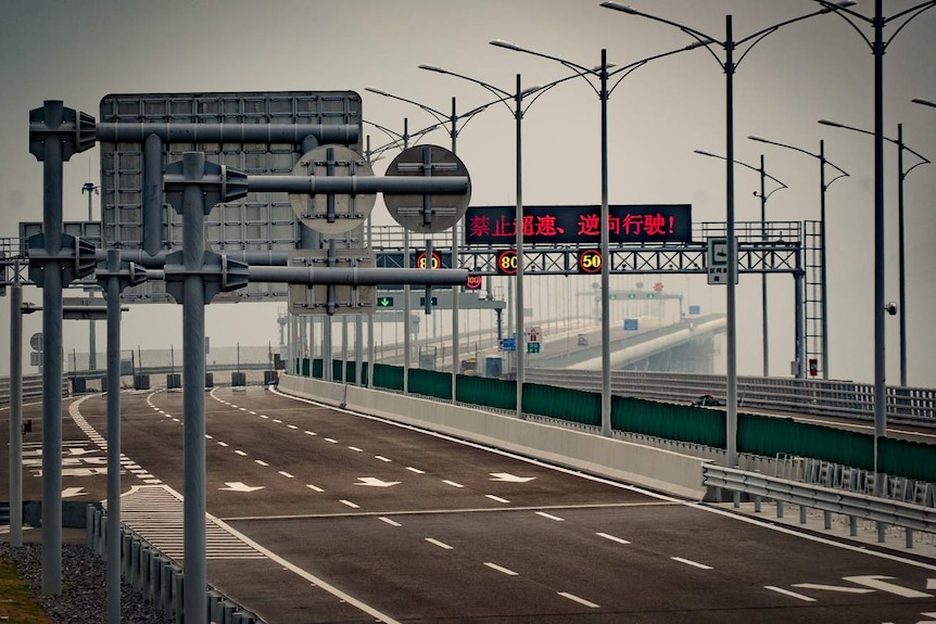 A section of the Hong Kong-Zhuhai-Macao Bridge