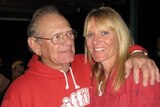 Tanya Harding and her dad laughing