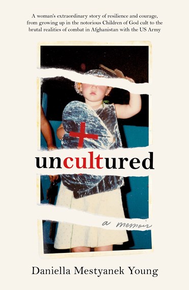 The front cover of Daniella Mestyanek Young's book, Uncultured, featuring a photo of a young girl in a costume