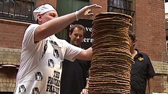 A new world record has been set for the tallest pancake stack.