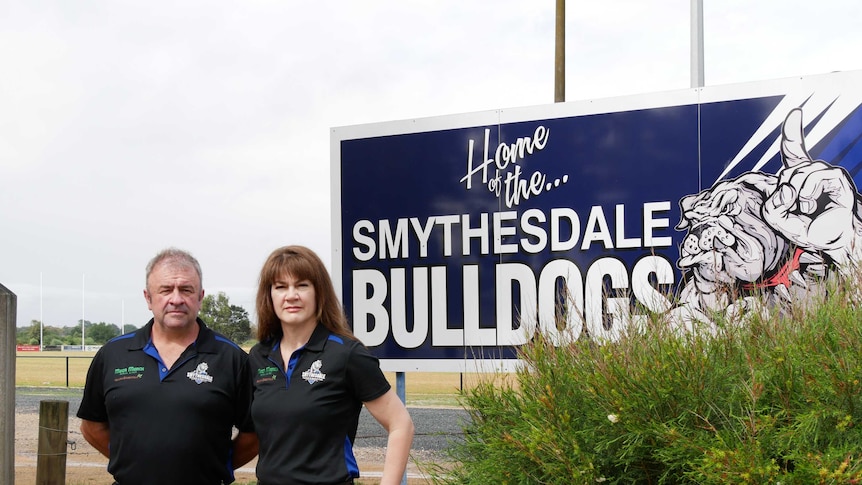 Smythesdale Football Netball Club president John Cranny with club secretary Bronwyn Cranny