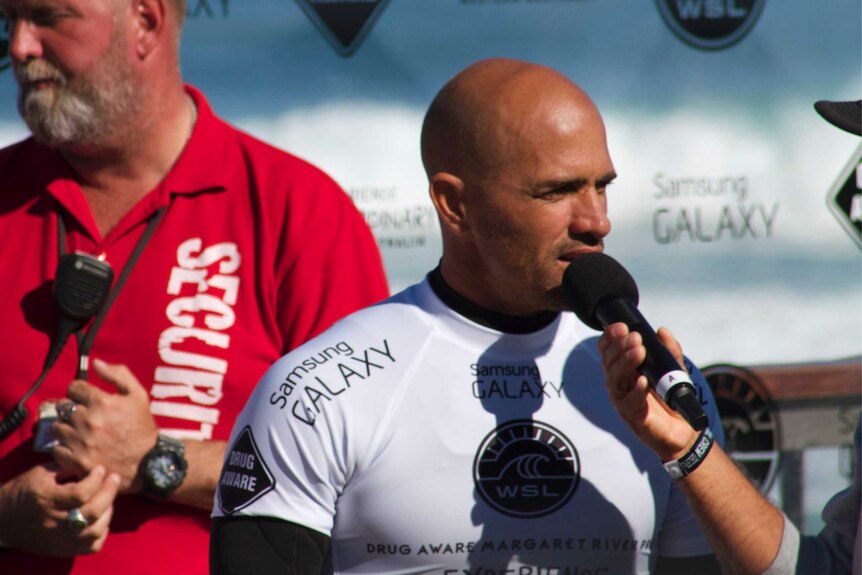 Kelly Slater at the World Surf League event in Margaret River
