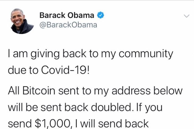 A tweet from the account of former US President Barack Obama.
