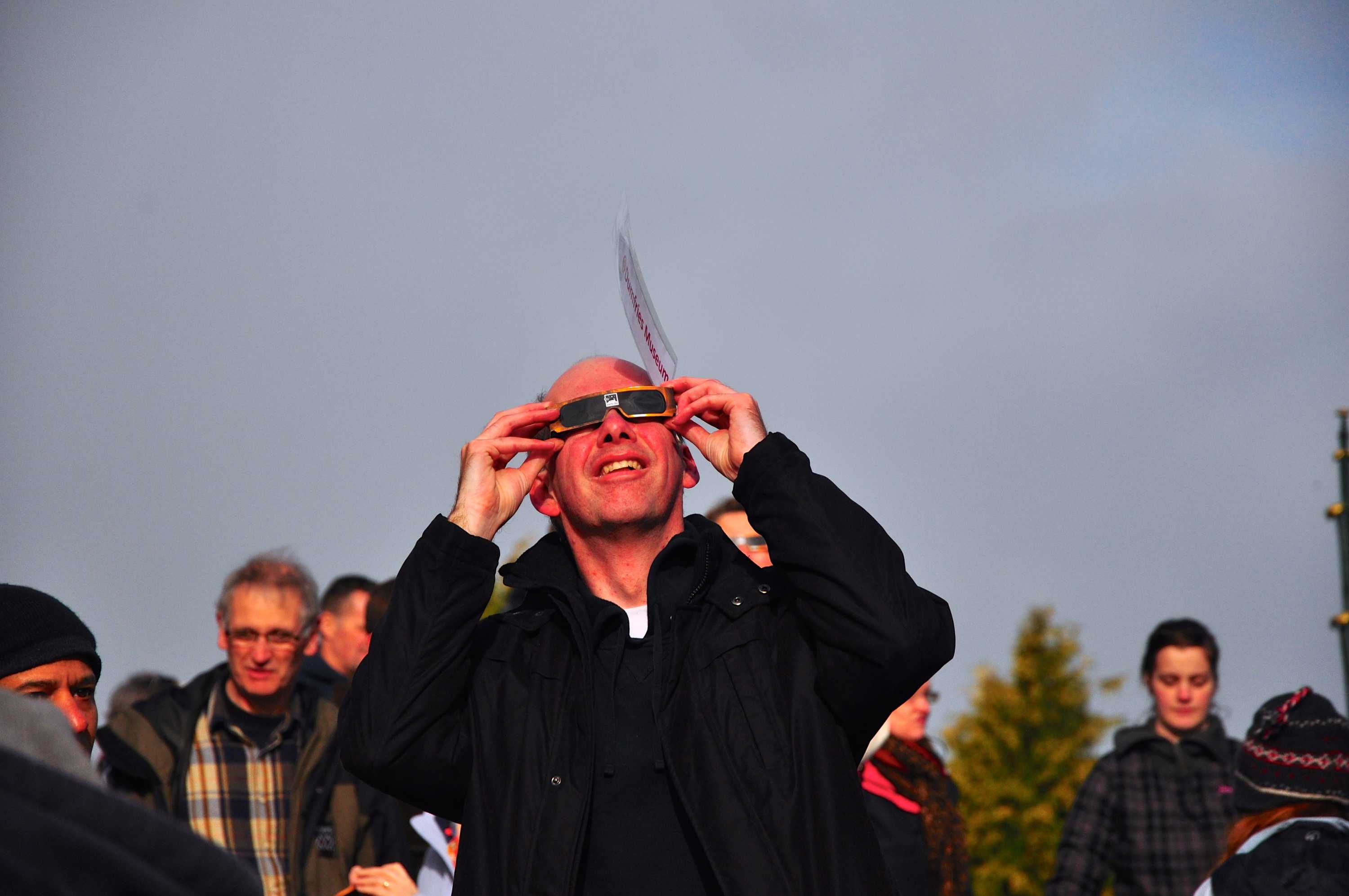 Man watches eclipse from an observatory in Scotland
