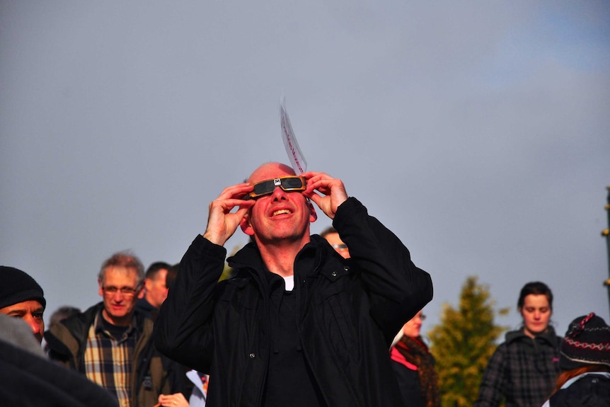 Man watches eclipse from an observatory in Scotland