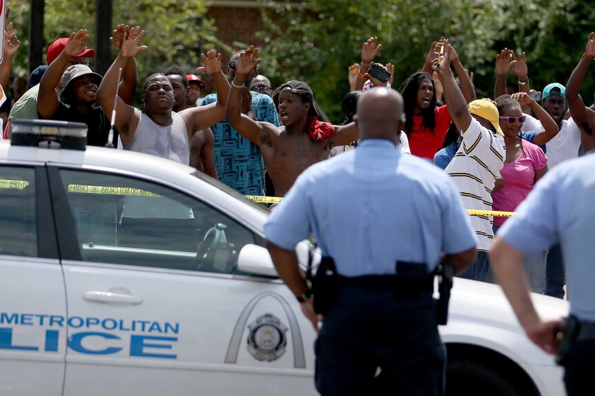 Protesters near shooting of man in St Louis