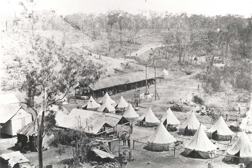 A 1869 photograph of a camp in Darwin.