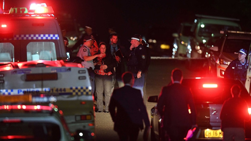 NSW Police and emergency services attend the scene of a shooting at West Pennant Hills