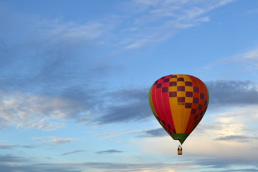 A balloon flies over Northam.