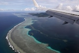 Pohnpei island view from a plane.