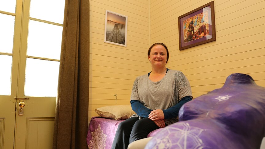 Bronwyn Moir in a consultation room of the Lismore Birth House