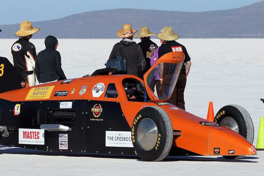 A vehicle competing in speed week