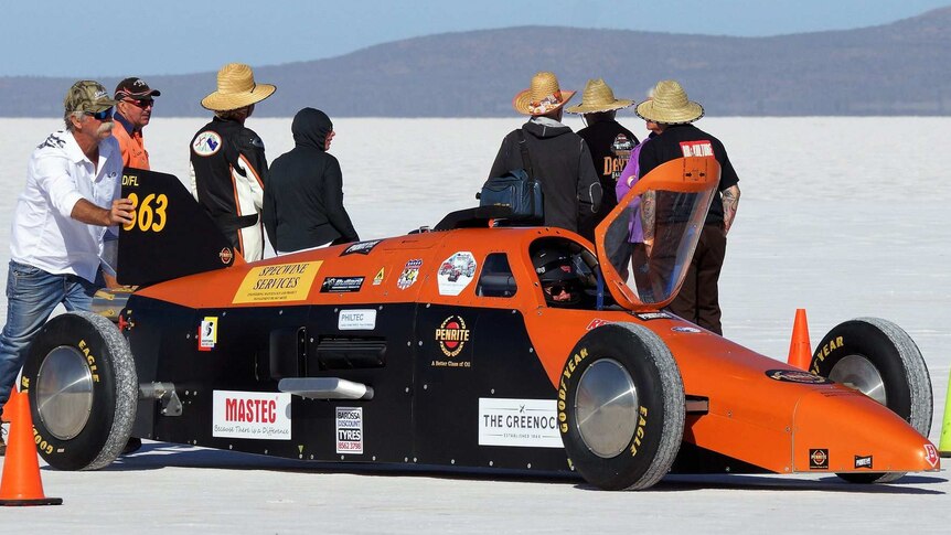 A vehicle competing in speed week