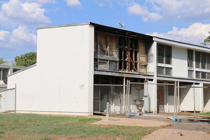 Burnt out public housing in Katherine
