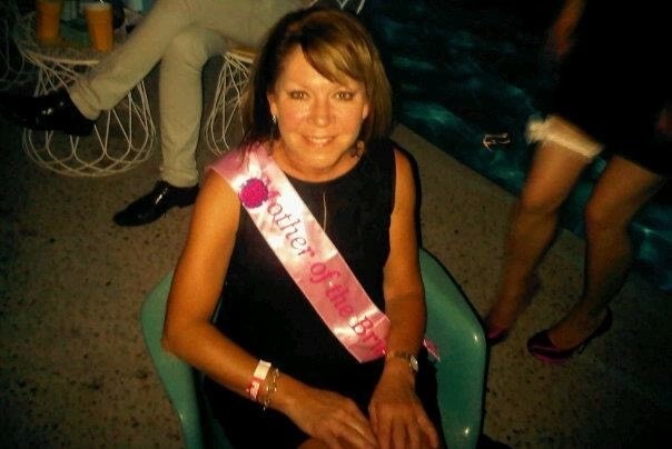 Trish Rainbow-Noack with a Mother of the bride sash