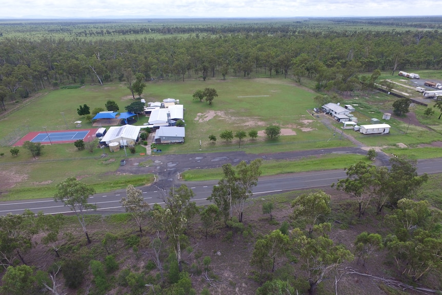 A rural school seen from above 