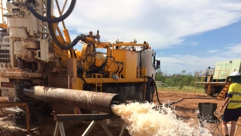 Water streaming from a bore on a cattle station in the Kimberley