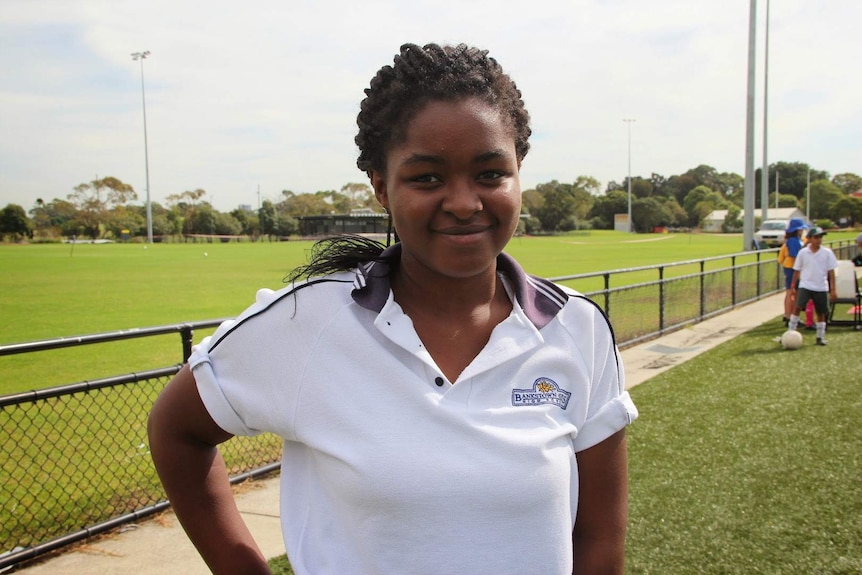 A young woman at a Football United event