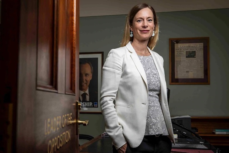 Rebecca White standing in her office doorway