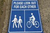 cyclists and pedestrians signage