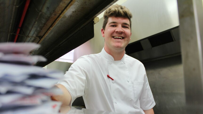 A portrait shot of Trent Light from Narrandera in his chef whites