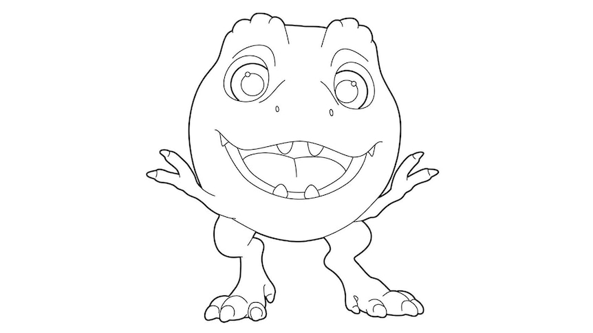 Line drawing of Minty from Ginger and the Vegesaurs
