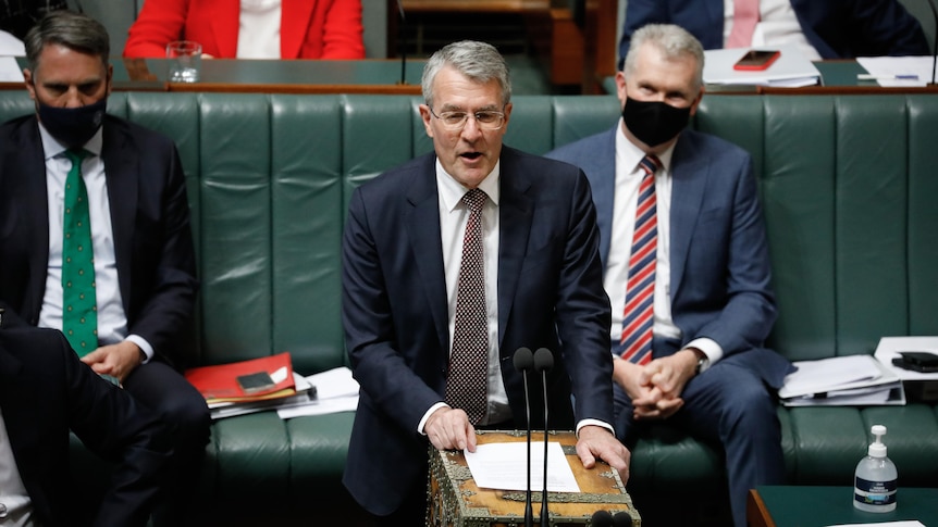 Mark Dreyfus speaking at the despatch box in the house of representatives