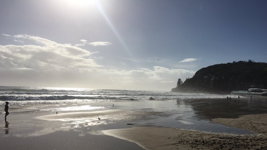 Sun shines on a Gold Coast beach