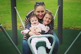 Korina Valentine with her children in the park the day before she developed sepsis