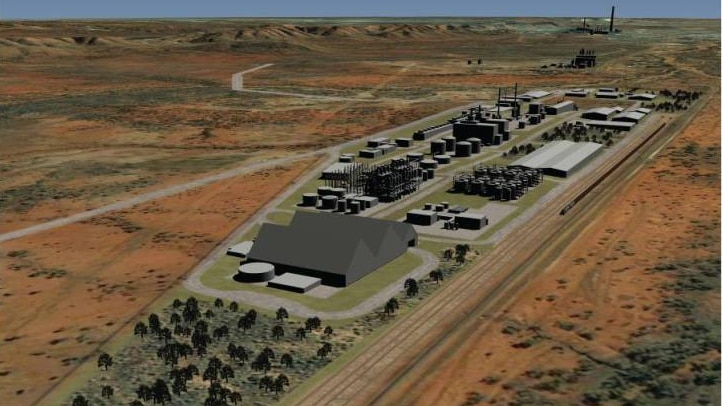 Artist's impression of the phosphate plant proposed near Mount Isa.