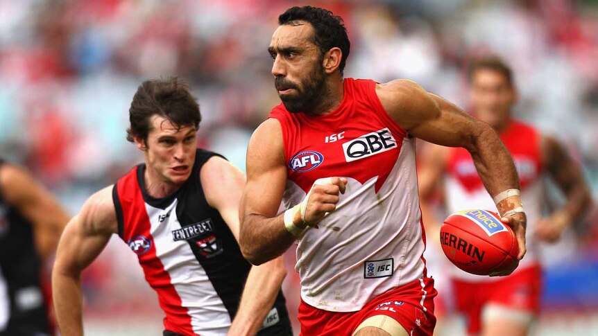 Adam Goodes only managed one goal in a wasteful showing from the Swans.