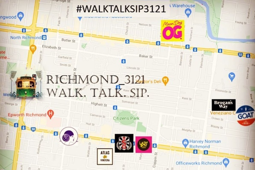 A map showing pubs in Richmond posted to social media.