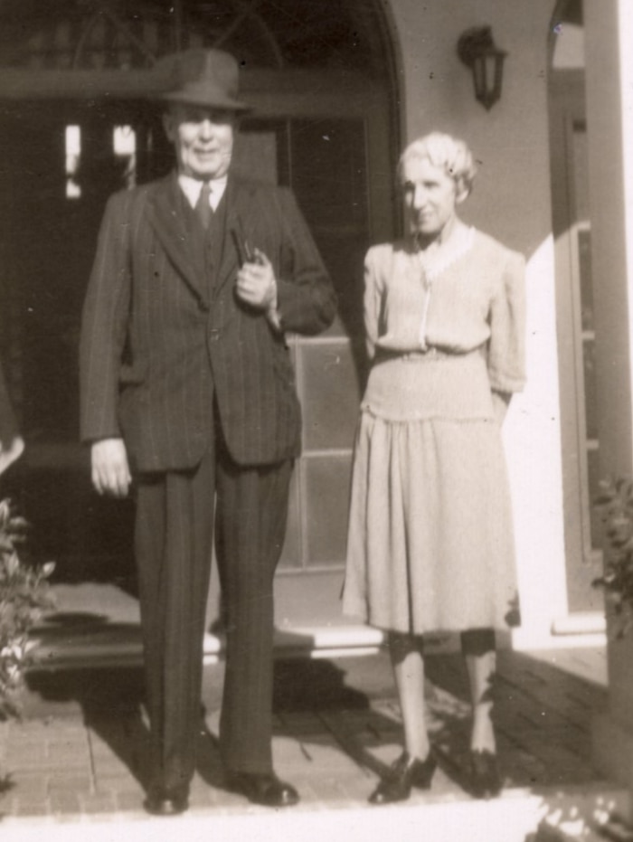 Ben Chifley with wife Elizabeth at the Prime Minister's Lodge in Canberra in 1947.