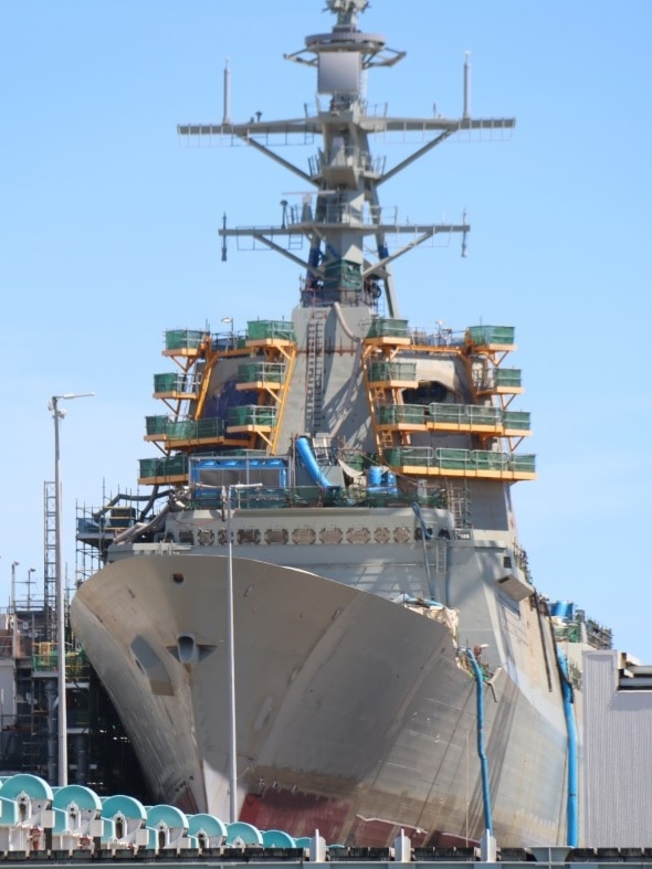 Destroyer during construction at ASC in Adelaide