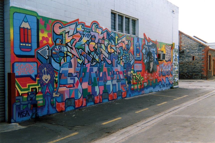Graffiti lettering on a wall