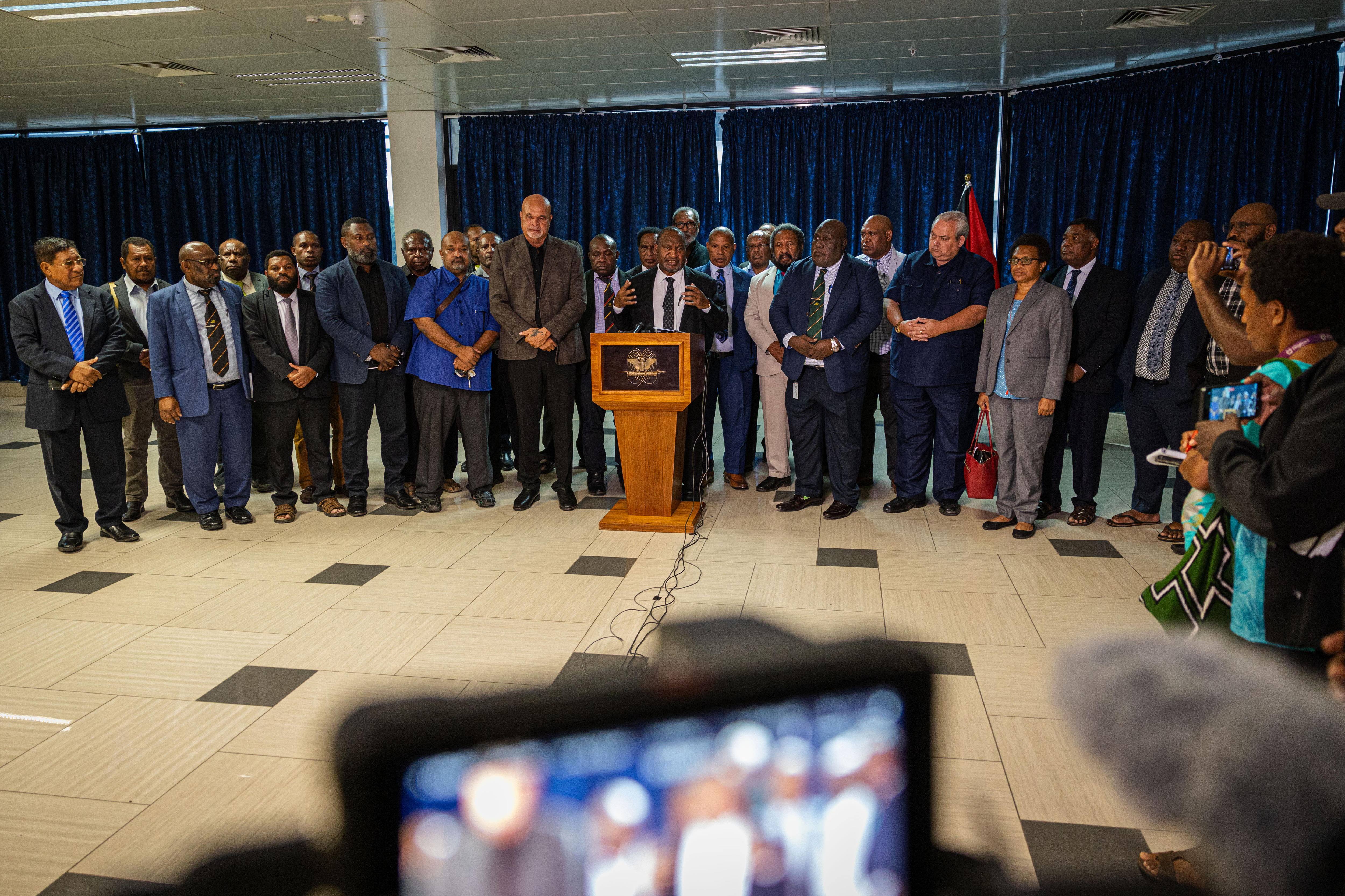 James Marape and members of his government 