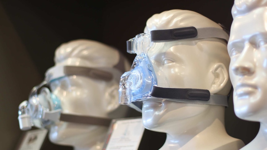 CPAP masks on dummy heads