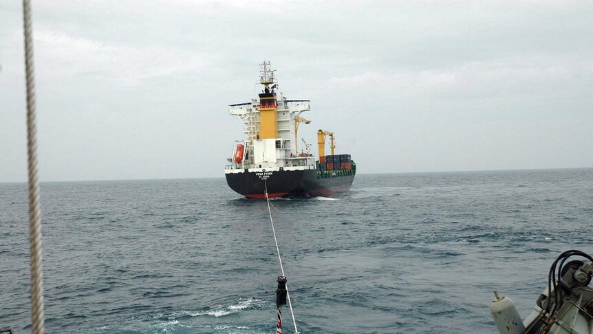 Navy goes to aid of stricken cargo vessel