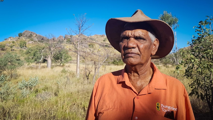 Jimmy 'Dillon' Andrews is a Bunuba elder and gives tours through the Kimberley's Windjana Gorge.