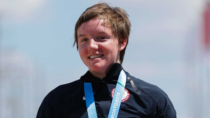 Kelly Catlin at the Pan Am Games in Ontario, Canada